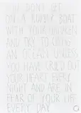 Robert Montgomery, Untitled, 2019, graphite on paper