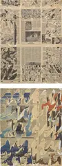 Nikolas Gambaroff, Two works: i) Untitled; ii) Untitled, 2010, i) paper collage and acrylic on canvas ii) newsprint collage and acrylic on canvas