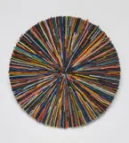 Jim Lambie, Make Up, 2001, yarn and glue on Disque vinyl 33T