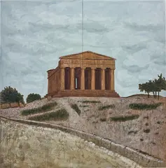 Temple by Stephan Balkenhol, 2004, painted wood in relief, diptych, offered Apr 2019