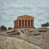 Stephan Balkenhol, Temple, 2004, painted wood in relief, diptych