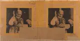 Rotella, La Benedizione, 1963, cardboard and paper mounted on canvas