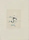 Alighiero Boetti, Senza Titolo (Correre e discorrere), 1985, paper collage and graphite on card