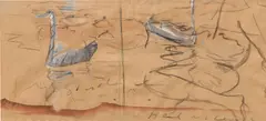 René Daniëls, Leda en de zwaan, watercolour and charcoal on paper