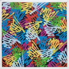 Seen, Untitled, 2018, enamel paint on canvas