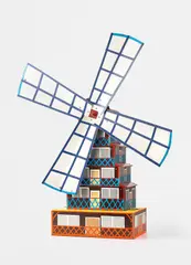Andreas Slominski, Windmühle, 1996, painted wood, painted metal, coloured tape and coloured foil