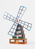 Andreas Slominski, Windmühle, 1996, painted wood, painted metal, coloured tape and coloured foil