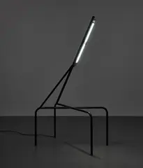 Another Thing by Oscar Tuazon, 2011-2012, steel, fluorescent lamp and electronic material, sold Apr 2019