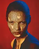 Albert Watson, Kate Moss in torn veil, Marrakech, for German Vogue, 1993, archival pigment print, mounted on Diabond
