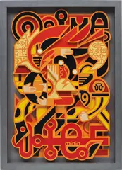 Roman Minin, Super Game, 2018, UV print on foam cardboard, in artist's frame