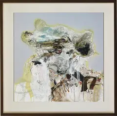 The Whitstable Head by David Kim Whittaker, 2013, oil, acrylic, collage and graphite on panel, in artist's frame, sold Apr 2019