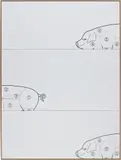 Oliver Osborne, The Pig, 2015, oil and silkscreen on linen, in 3 parts, in artist's frame