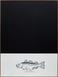 Oliver Osborne, Fish (Gerürht), 2015, oil and silkscreen on linen, in 2 parts, in artist's frame