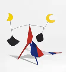 Two Moons by Alexander Calder, 1969, sheet metal, wire and paint, sold Jun 2019