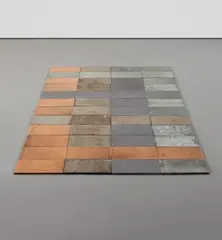 48 Bar Rectangular Fugue on 4 Ancient Metals by Carl Andre, 1988, copper, steel, lead and zinc, in 48 parts, sold Jun 2019