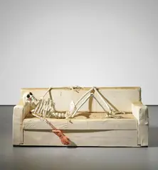 Urs Fischer, Undigested Sunset, 2001, cast aluminium, wax, wood, acrylic paint, pigments, fabric, silicone, wood glue and screws