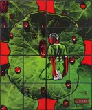 Gilbert&George, Bleed, 1988, hand-dyed gelatin silver print, in artists' metal frame, in 16 parts