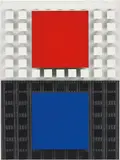 Jesús Rafael Soto, Azul con Rojo, 1991, enamel on wood