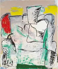 Inside Thought by Eddie Martinez, 2013, oil, enamel and spray paint on canvas, sold Jun 2019