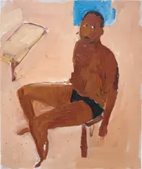 Untitled (Self Portrait) by Henry Taylor, 2009, acrylic on board, sold Jun 2019