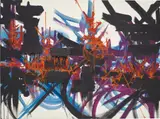 Georges Mathieu, Valse Bleue, 1986, oil on canvas