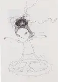 On the Peace Sign by Yoshitomo Nara, 2016, ballpoint pen on paper, sold Jun 2019