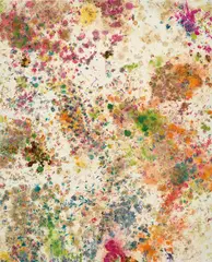 Dan Colen, I Hate Work, 2015-16, flowers on bleached Belgian linen