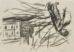 Georg Baselitz, Straße, 1982, charcoal on vellum