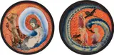 Nalini Malani, Two works: (i) Time ; (ii) Warriors & Green Worm, 2009, both acrylic, ink and enamel reverse painting on acrylic sheet, in artist's frame