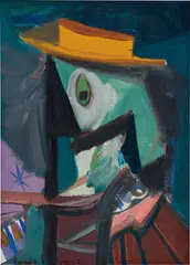 Untitled by George Condo, 1990, oil on canvas, sold Jun 2019