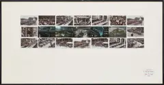 Gilbert&George, Coronation, 1980, 21 postcards laid on board, in artist's frame