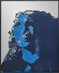 Douglas Gordon, Self Portrait of You + Me (Large Jackie White Splatter), 2012, burned print, smoke and mirror, in artist's frame