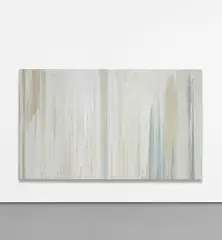 John Armleder, Arzou 1, 2014, acrylic, oil, enamel paint and glitter on canvas
