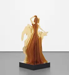 Vasily Klyukin, Dancing Fairy (Beatrice Gold), 2015, brass on silver and black metal base