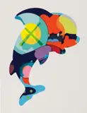 Kaws, PIRANHAS WHEN YOU'RE SLEEPING, 2016, silkscreen on paper