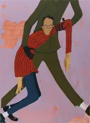 Sanya Kantarovsky, Lavender Arrest, 2015, oil, pastel, watercolour and oilstick on canvas
