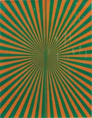 Mark Grotjahn, Untitled (Orange and Grass Green Butterfly 45.02), 2013, coloured pencil on paper