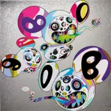 Spiral by Takashi Murakami, 2014, acrylic and platinum leaf on canvas, sold Oct 2019