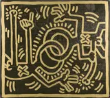 Keith Haring, Untitled, enamel on metal