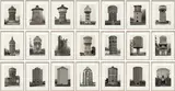 Bernd and Hilla Becher, Watertowers, 1988, black and white photographs, in 21 parts