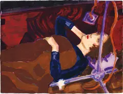Evan Recording by Elizabeth Peyton, 1997, oil on board, sold Oct 2019