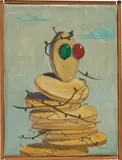George Condo, Bugged Out, 1984, oil on canvas, in artist's frame