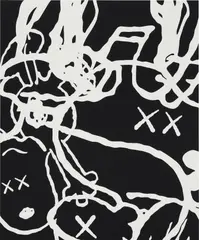 Untitled (MBFT3) by Kaws, 2015, acrylic on canvas, sold Oct 2019