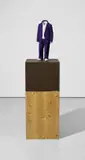 Erwin Wurm, Philosophers: suit, 2009, fabric and acrylic on plaster, on a partially painted wooden base