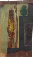 Maracas' Study by Peter Doig, 2005, oil on paper, sold Oct 2019