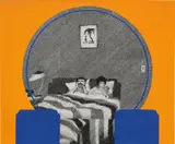 Gerald Laing, The Dressing Table at the Rosarito Hotel – Self-Portrait with Galina III, 1972, oil on canvas