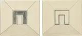 Blinky Palermo, Two Works: i) Skizze fur Wandmalere i; ii) Skizze fur Wandmalerei, 1969-1970, graphite, ink and pen on paper