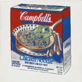 Andy Warhol, Campbell’s Chicken Noodle Soup Box, 1986, acrylic and silkscreen ink on canvas