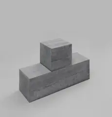 Cube on Block by Carl Andre, 2001, Belgian blue limestone, sold Oct 2019