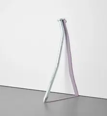 Urs Fischer, Nail Solo, 2012, galvanised cast bronze, cast bronze, washers, screws, wash primer, polyurethane filler, polyester filler, polyester putty, one-component fill primer, waterborne base coat and polyurethane matte clearcoat, in 2 parts